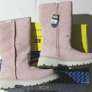 NEW Roper Pink Suede Rhinestone Studded Full Side Zip Boots sz 5.5 Chunky Sole